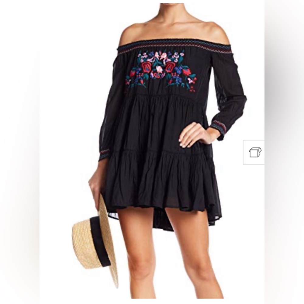 New With Tags Free People Sunbeams Mini Dress Black MD (Women’s 8-10 Medium)